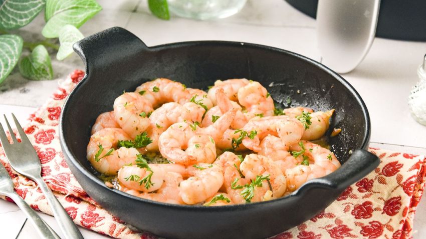Gambas al ajillo en freidora de aire