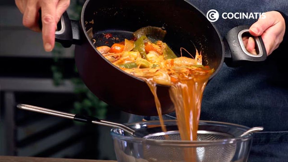 Receta de risotto mar y montaña  paso 1