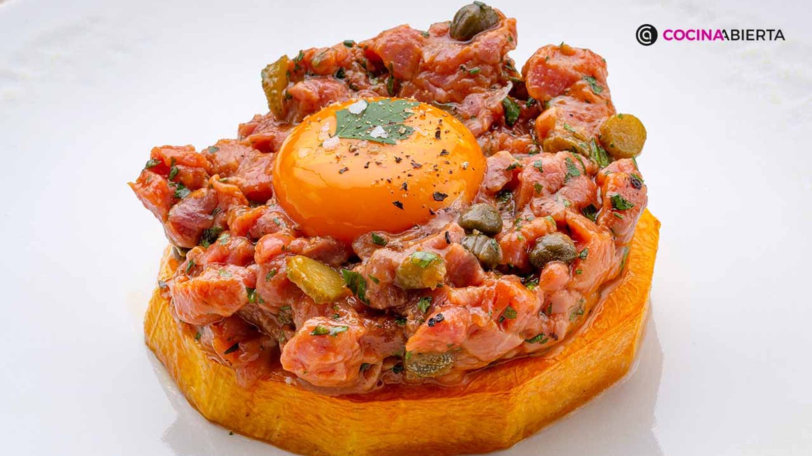 Steak tartar con calabaza caramelizada de Joseba Arguiñano