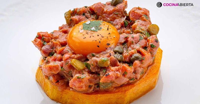 Steak tartar con calabaza caramelizada, receta de Joseba Arguiñano