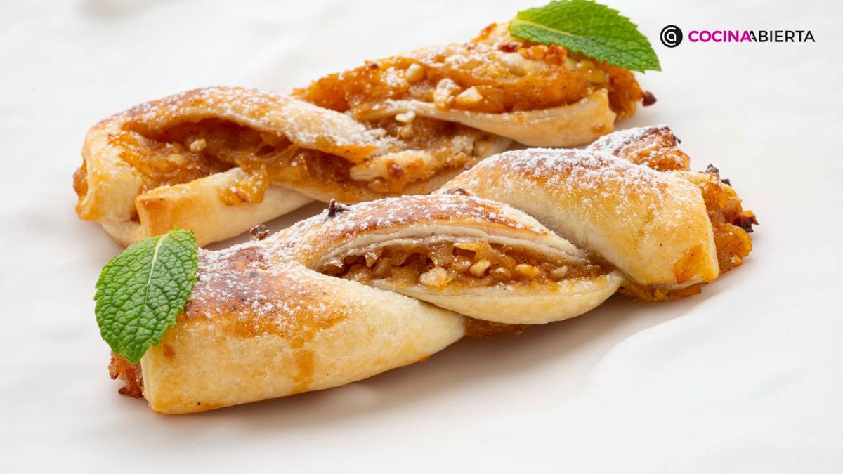 Trenza de hojaldre con manzana, el postre rápido y sencillo con fruta de Arguiñano