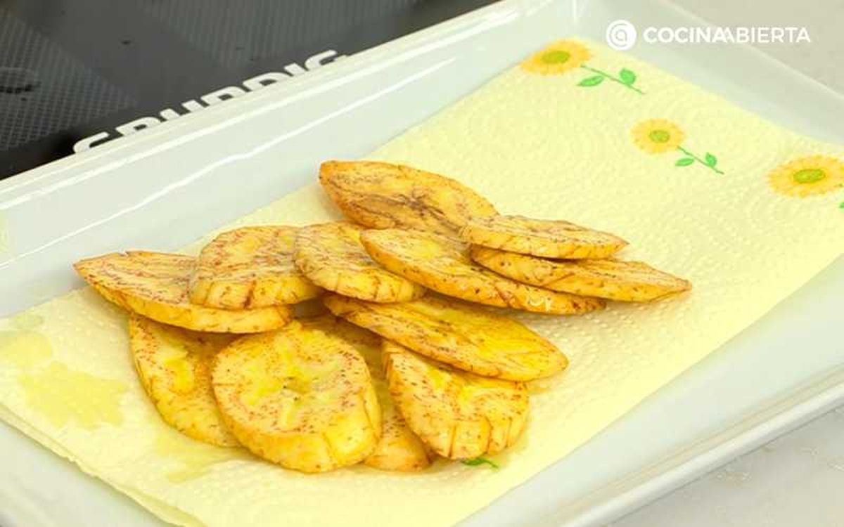 Fríe el plátano macho