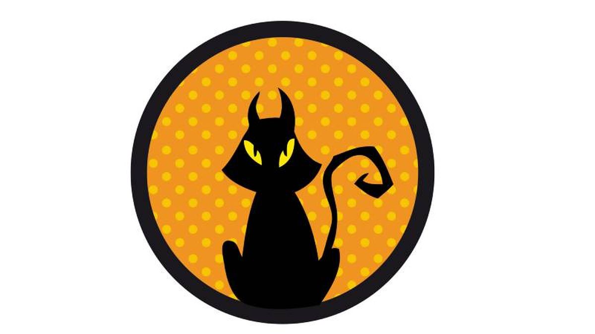 Posavasos de Halloween con un gato negro.