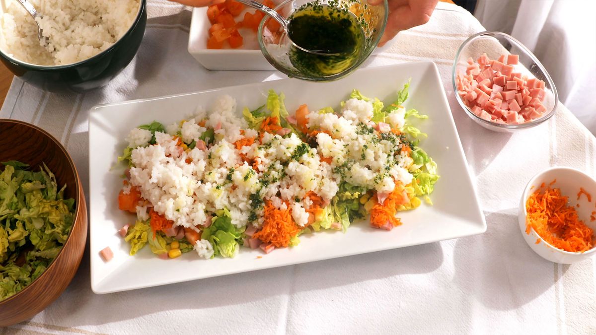 ensalada de arroz  paso 4