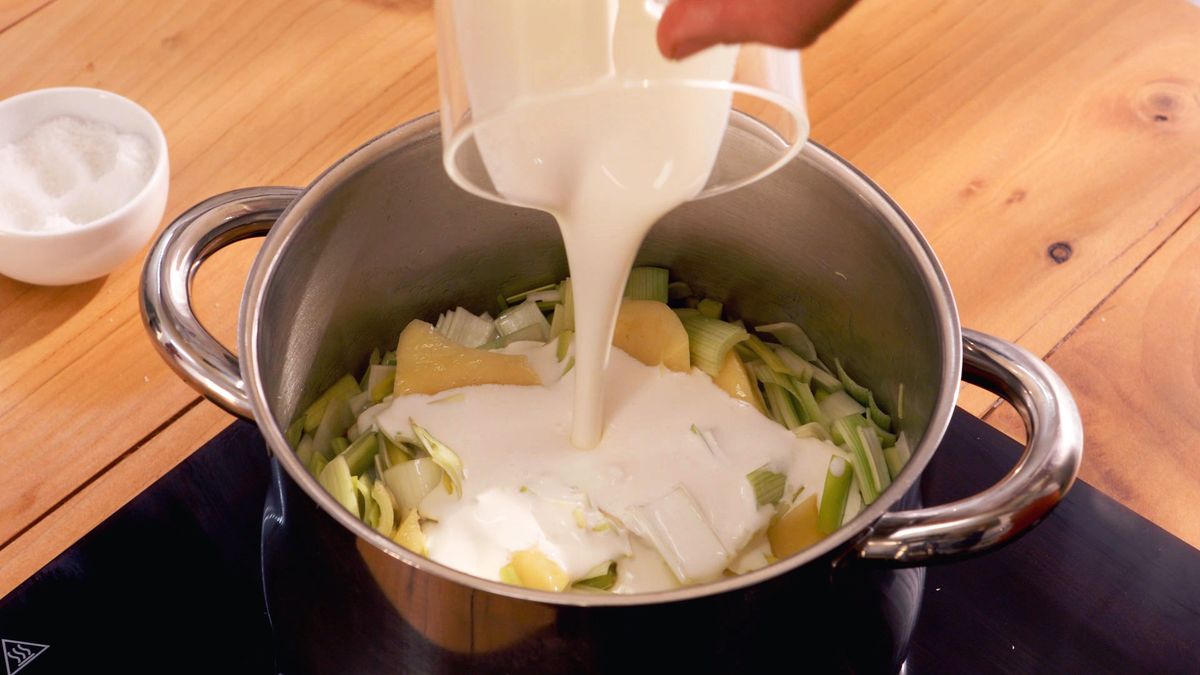 Vichyssoise, crema de puerros fría   Paso 3