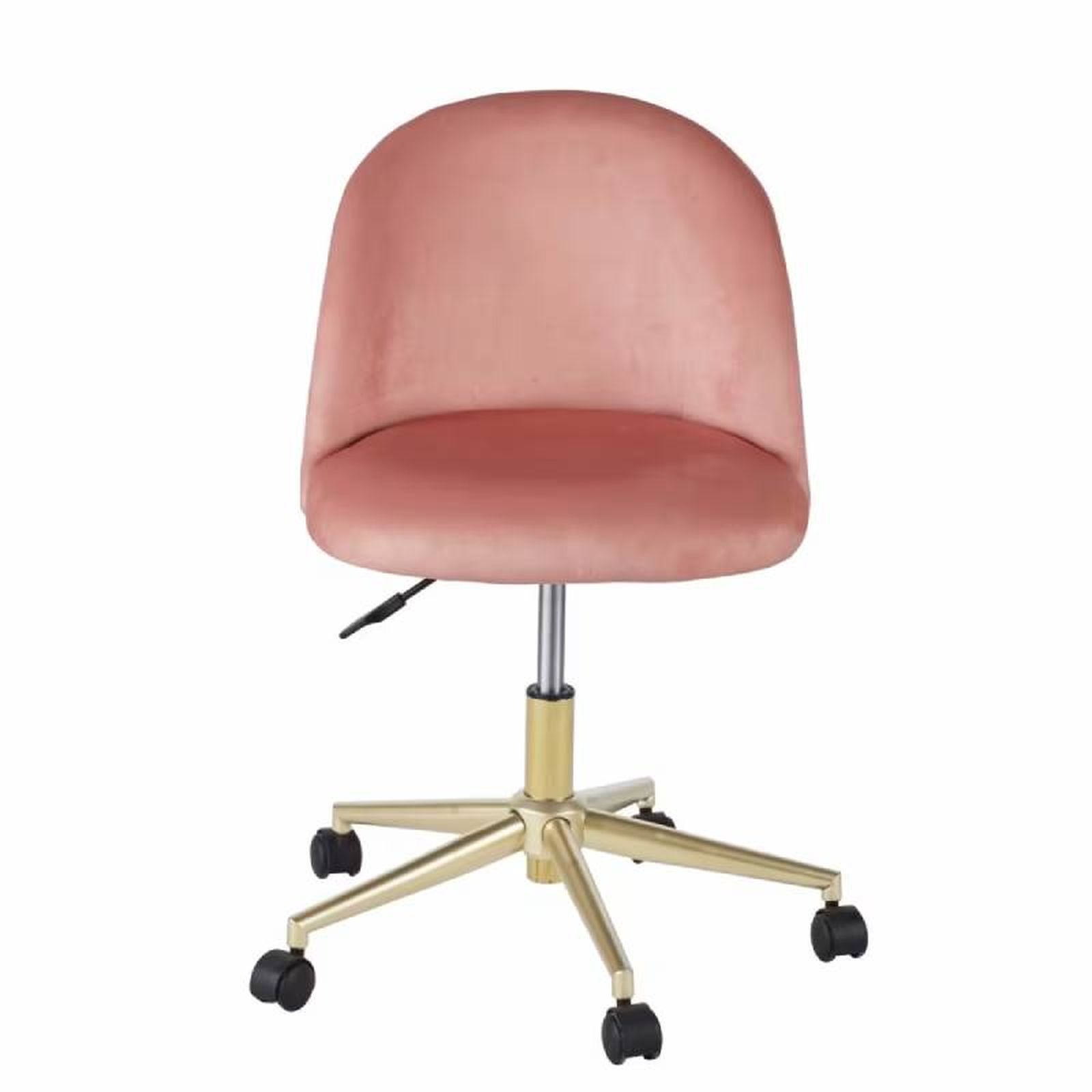Silla rosa de terciopelo para el escritorio. Silla rosa de terciopelo para el escritorio.