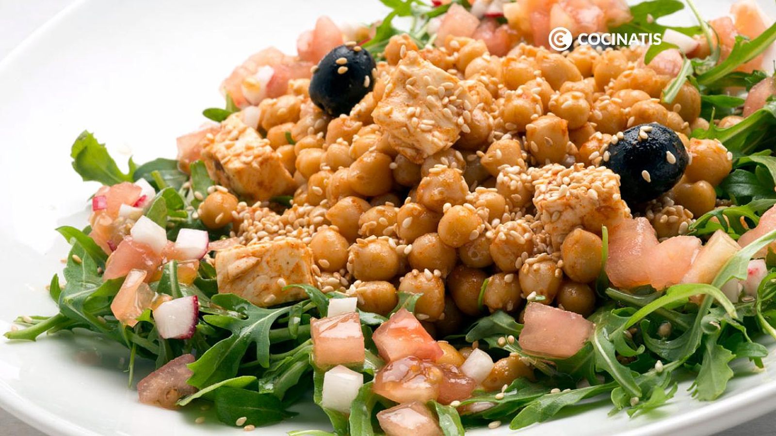 Ensalada de garbanzos con rúcula Ensalada de garbanzos con rúcula