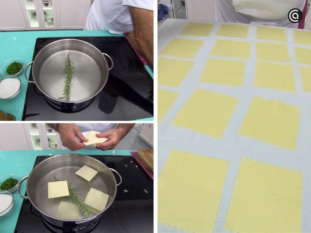 Aromatiza los canelones con unas ramitas de romero y déjalos secar una vez cocinados