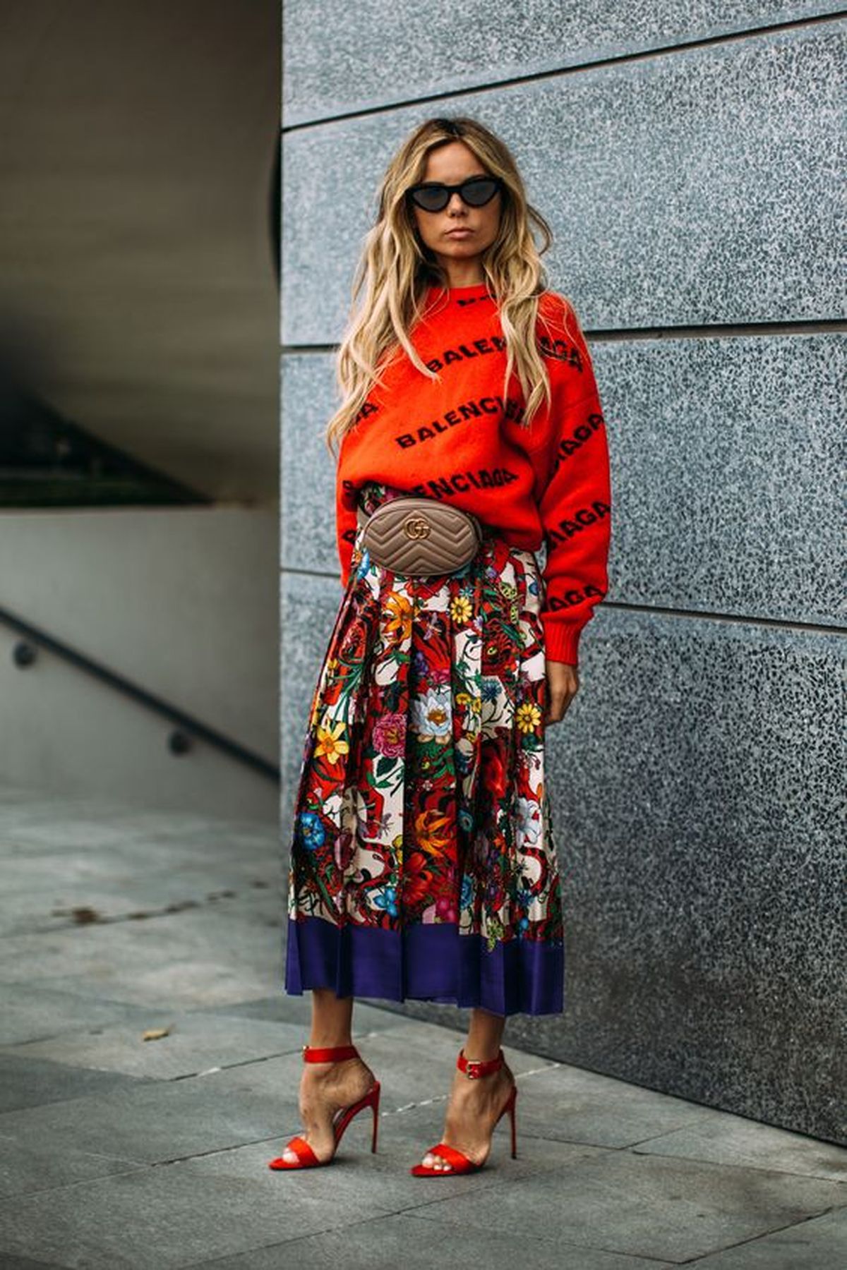 falda estampada larga