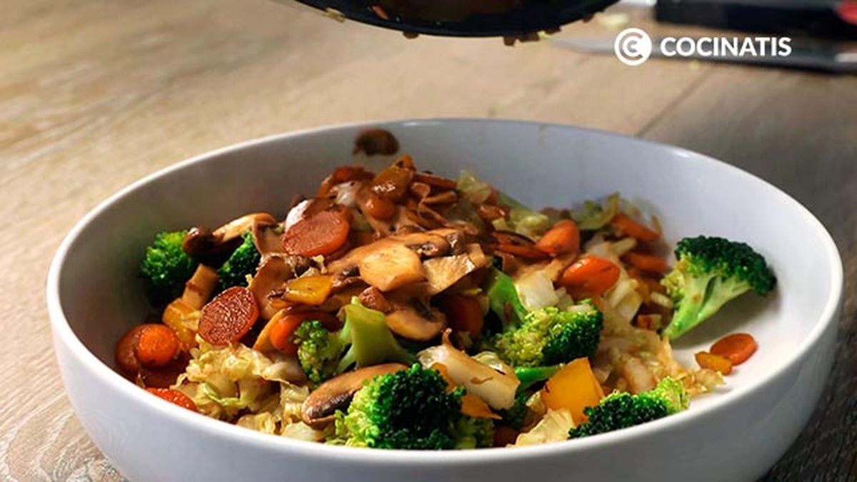 Receta de wok de carne de conejo y verduras  paso 4