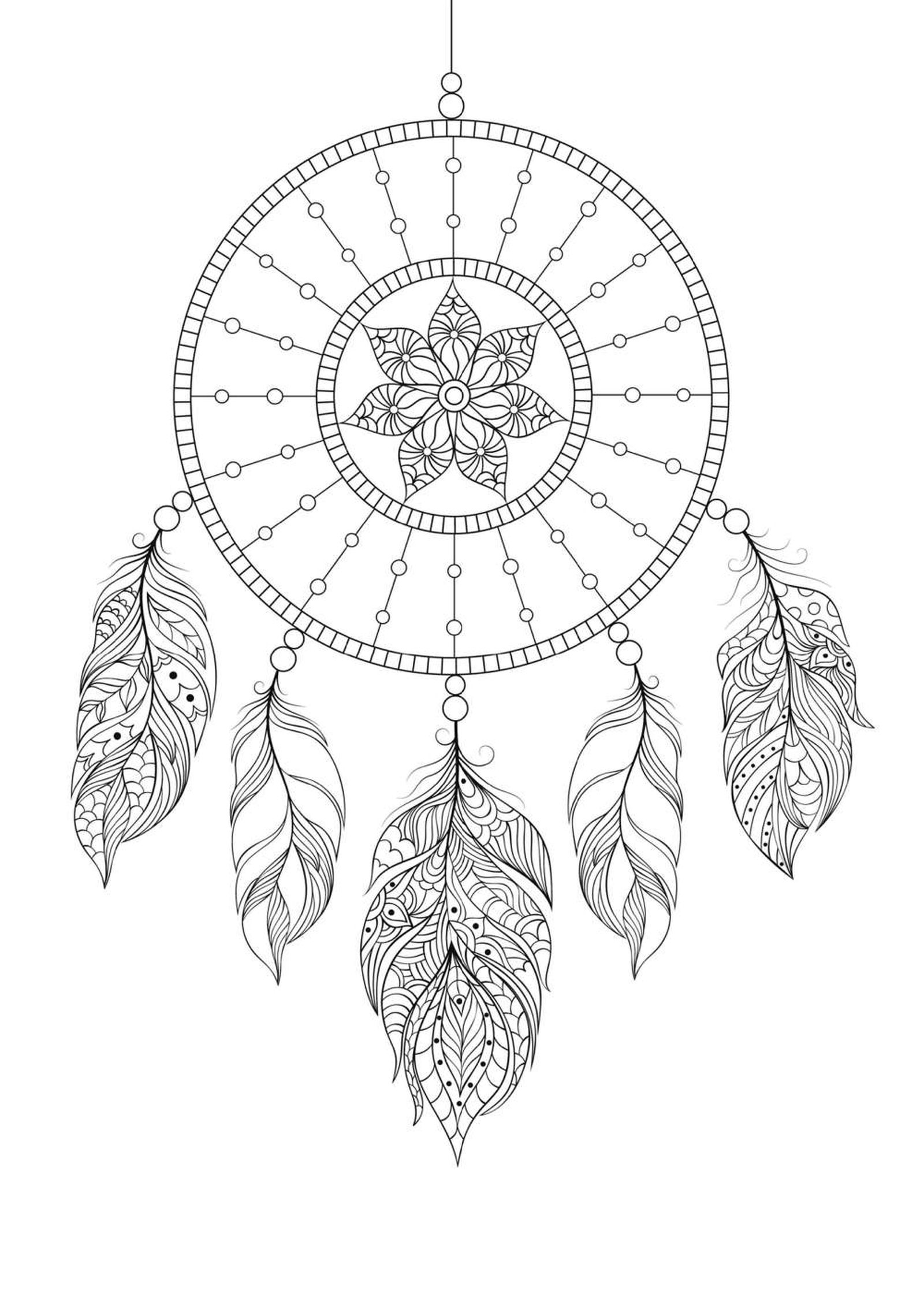 Atrapasueños para colorear modelo 5. Atrapasueños para colorear modelo 5.