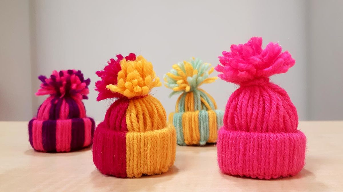 como hacer gorritos de lana paso 9