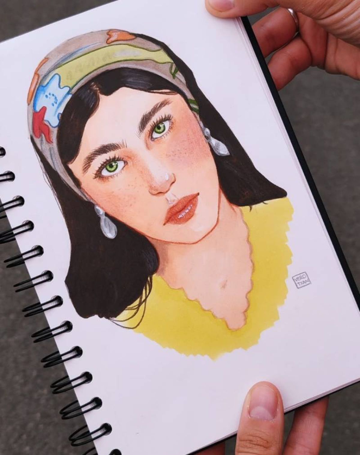 Dibujo hecho con rotuladores de alcohol en sketchbook. / Autora: Verotxan