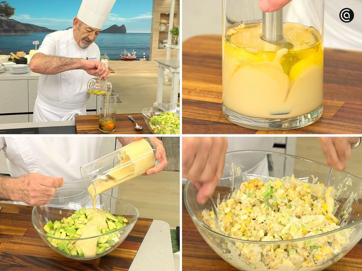 Haz una mayonesa con wasabi y añádela al bol; mezcla bien