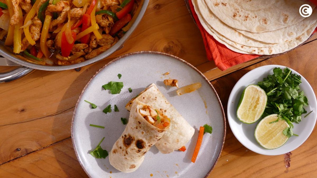 Fajitas caseras de pollo