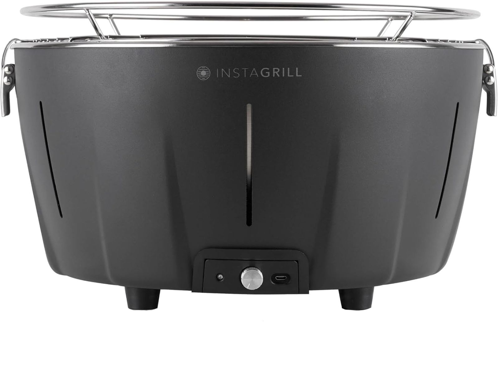 Barbacoa de carbón sin humo con batería recargable: ideal para terrazas y planes urbanos.