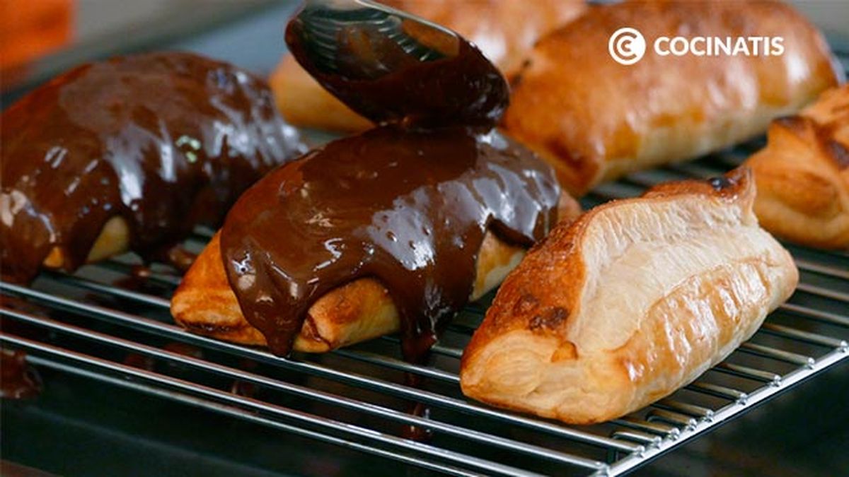Receta de caÃ±as de chocolate y crema  paso 6