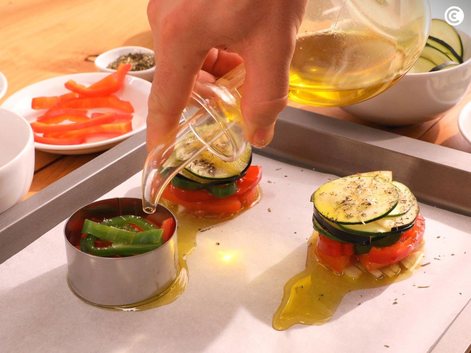 Cómo montar el ratatouille en racones individuales