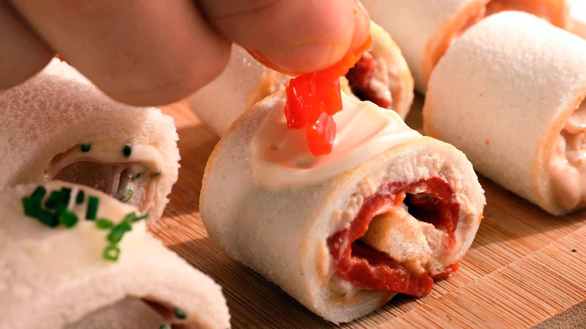 Rollitos con pan de molde   Paso 7