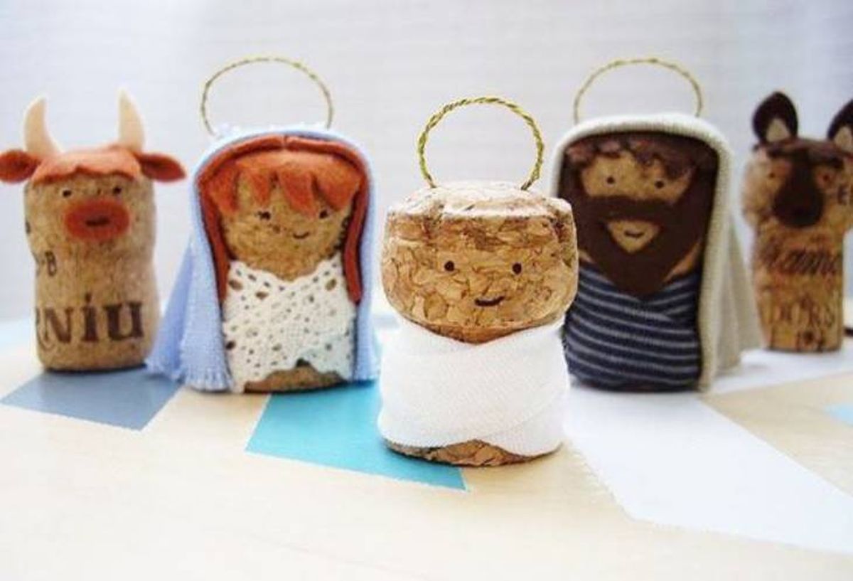 manualidades corcho personajes navidenos belen pinterest casa.com.br