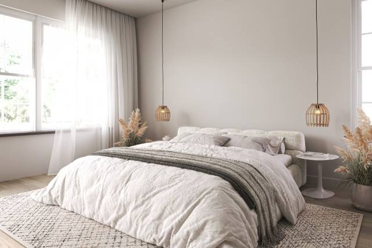 dormitorio gris vison