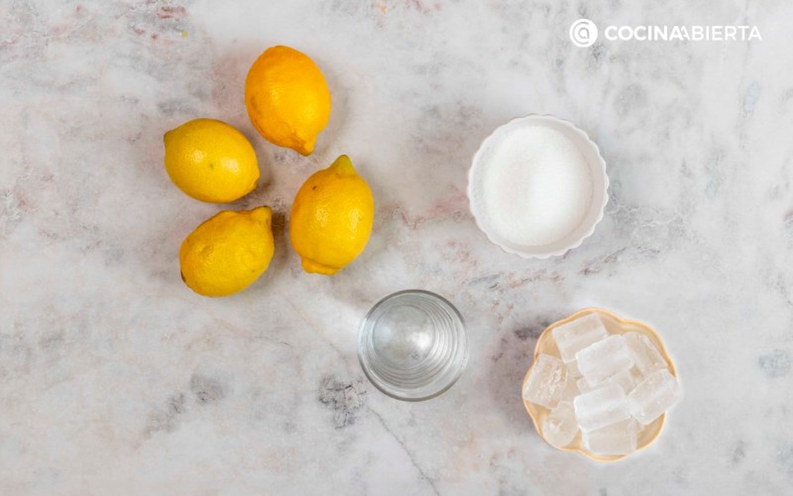 Ingredientes para hacer granizado de limón casero Ingredientes para hacer granizado de limón casero