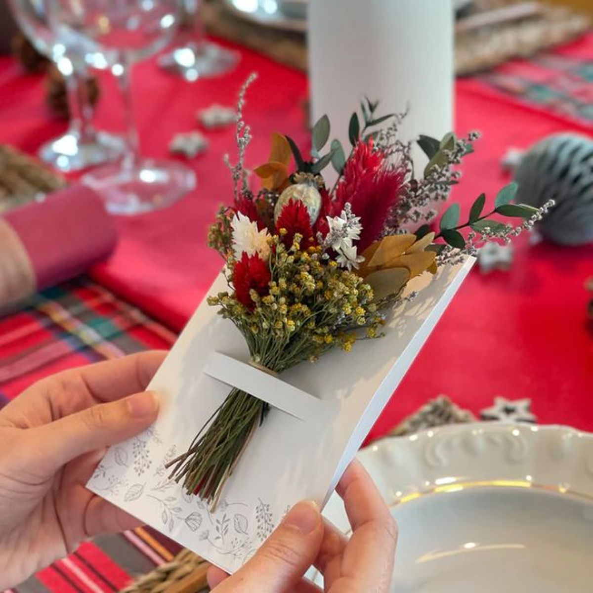 flores preservadas en menu