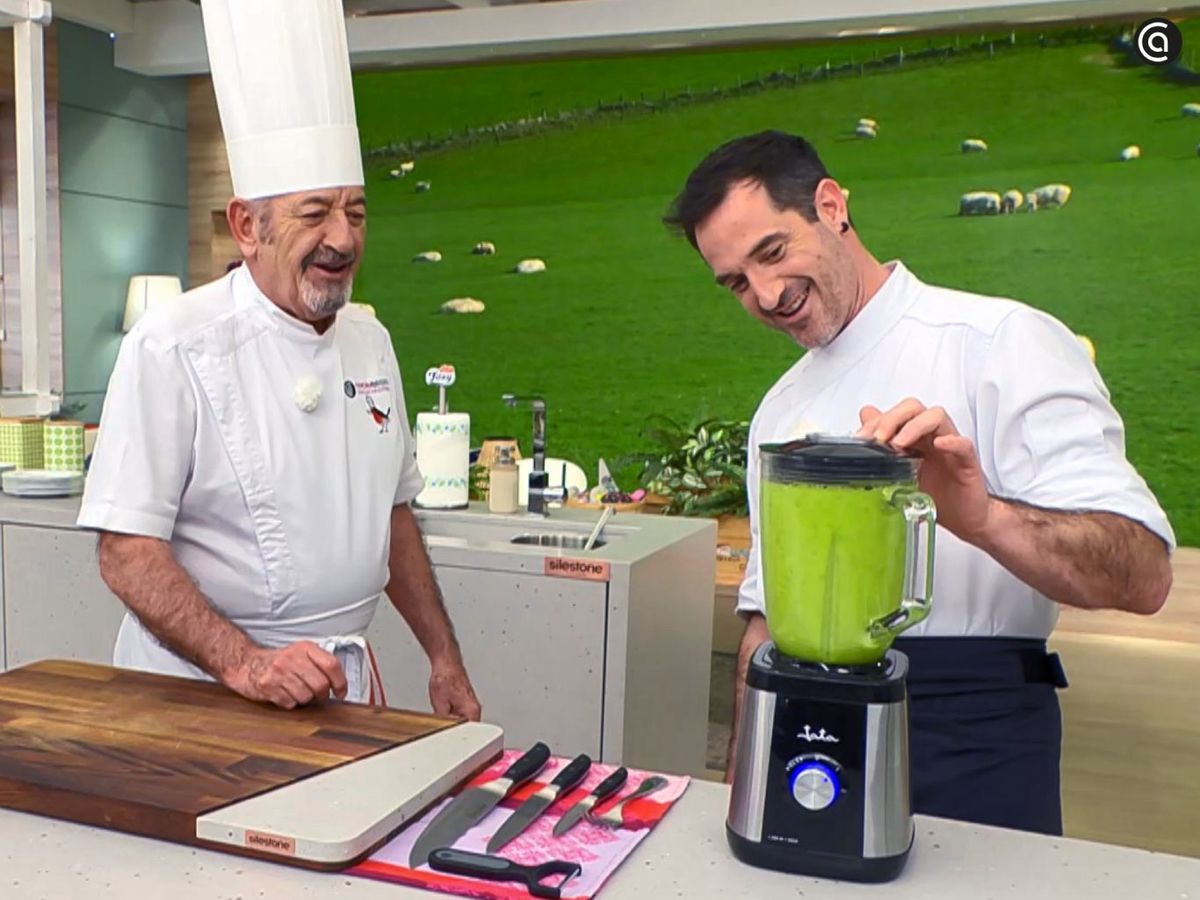 Triturar la crema de guisantes