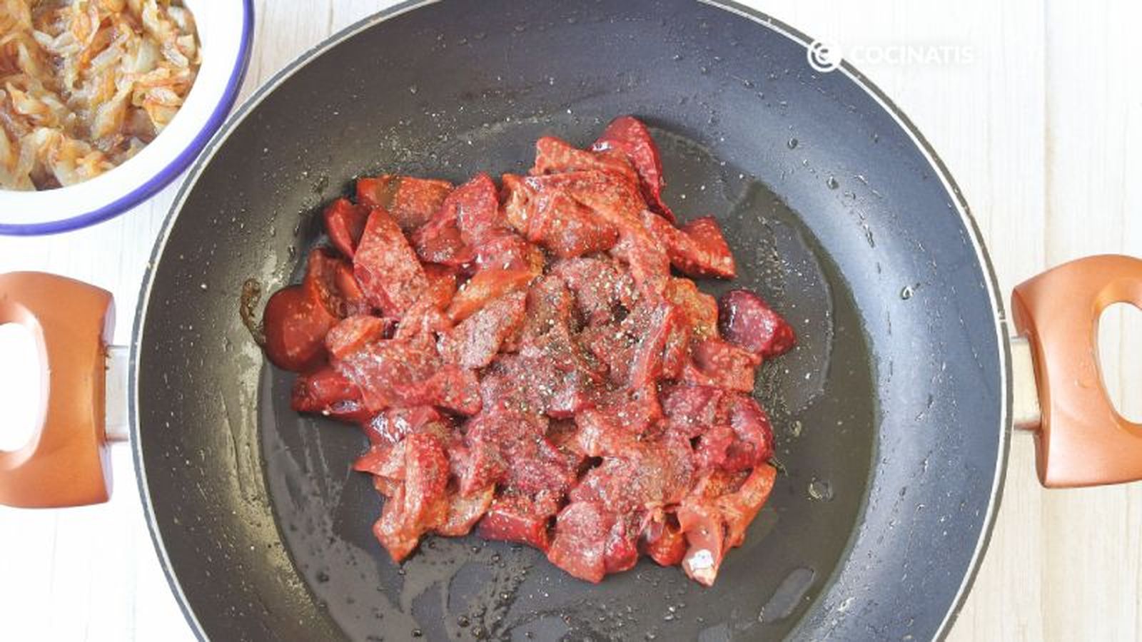 Saltear los higaditos de pollo