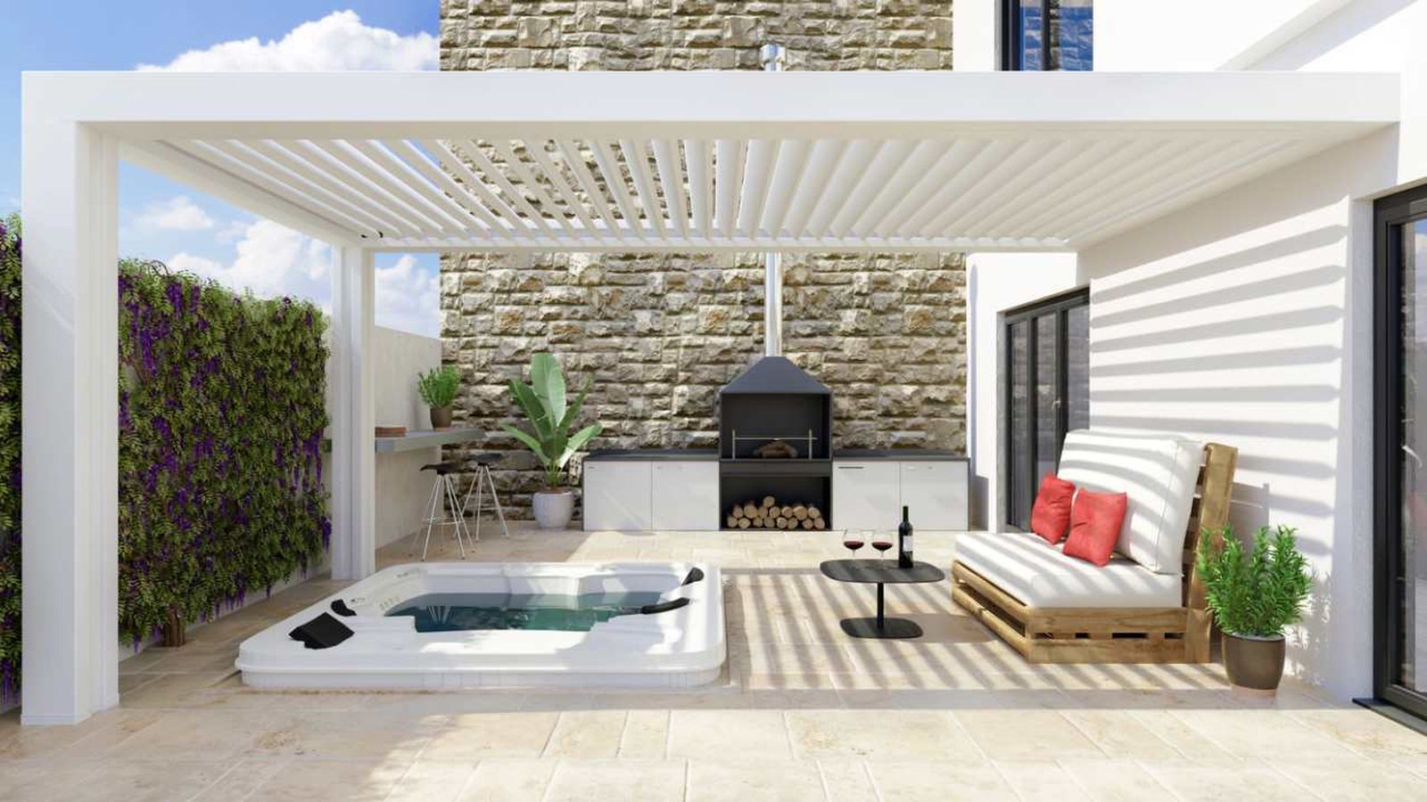 Pérgola bioclimática blanca Pérgola bioclimática blanca