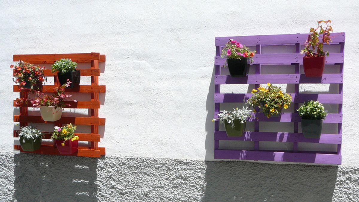 palet con jardineras