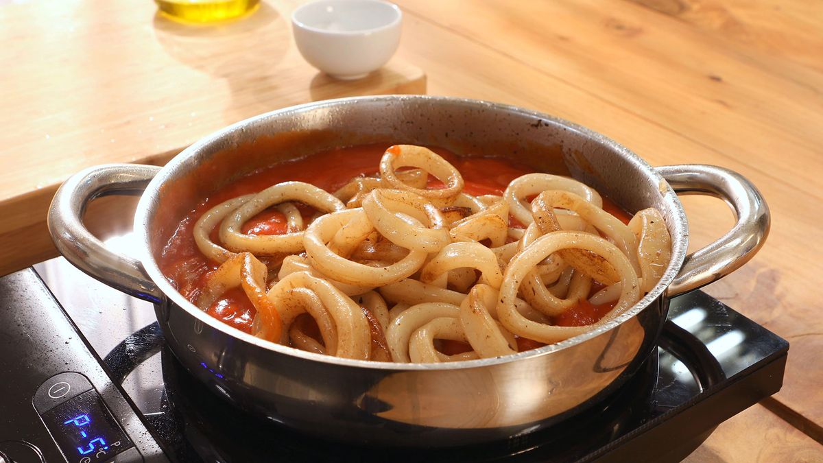 Calamares en salsa de tomate   Paso 5
