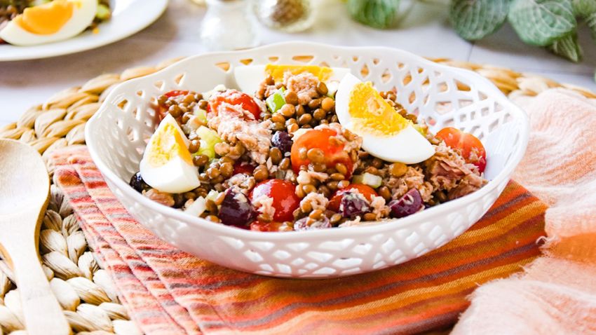 Ensalada de lentejas y atún