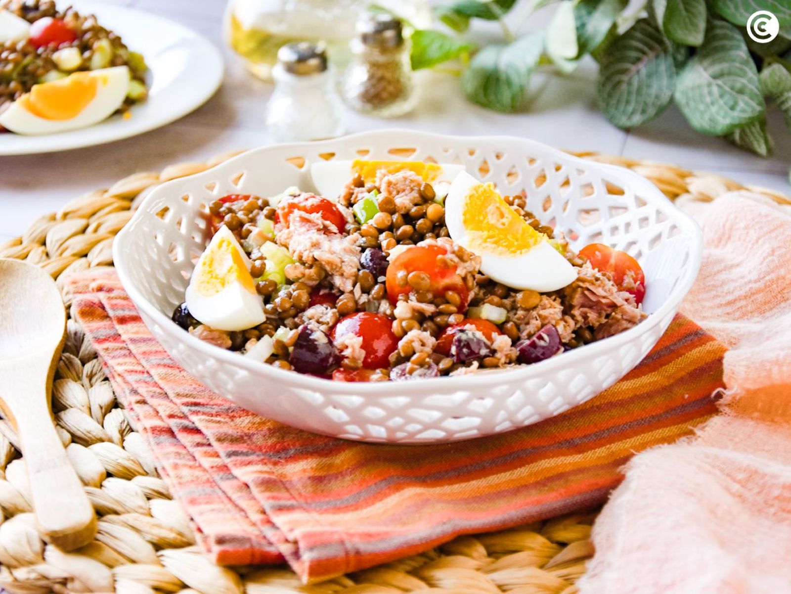 Ensalada de lentejas y atún