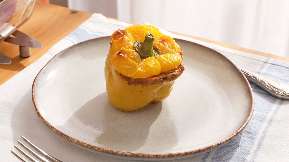 Receta pimientos rellenos al horno  paso 6
