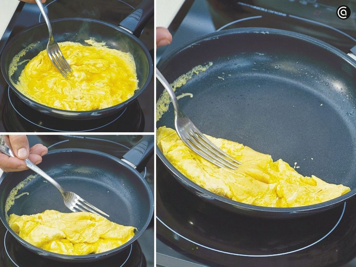 Dobla la tortilla y cocínala unos segundos más