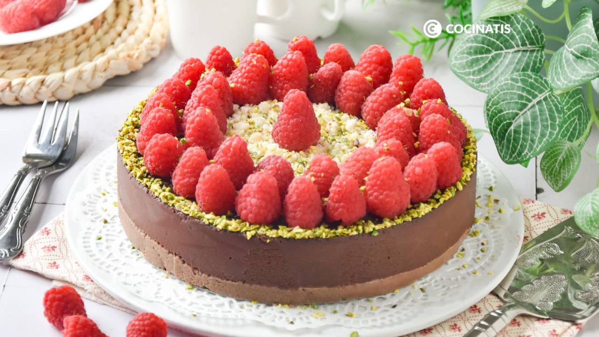 Tarta de chocolate y frambuesas