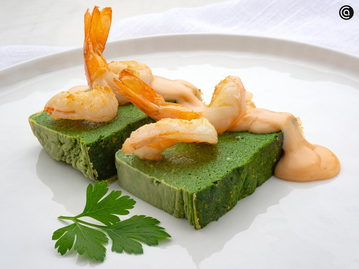 Pastel de espinacas con langostinos, receta de Karlos Arguiñano