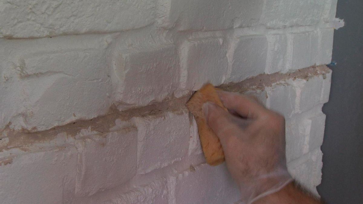 Cubrir pared con piedra artificial decorativa paso 10