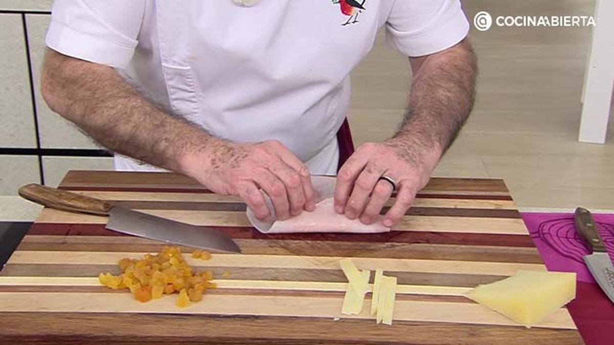 Solomillo de cerdo relleno de jamon y queso paso 1