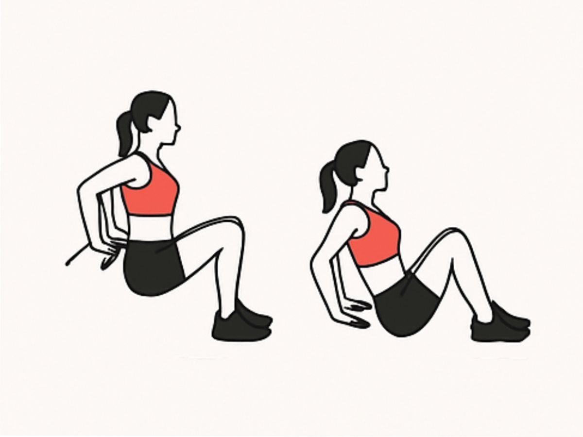 Ejercicios de fondos de triceps en silla