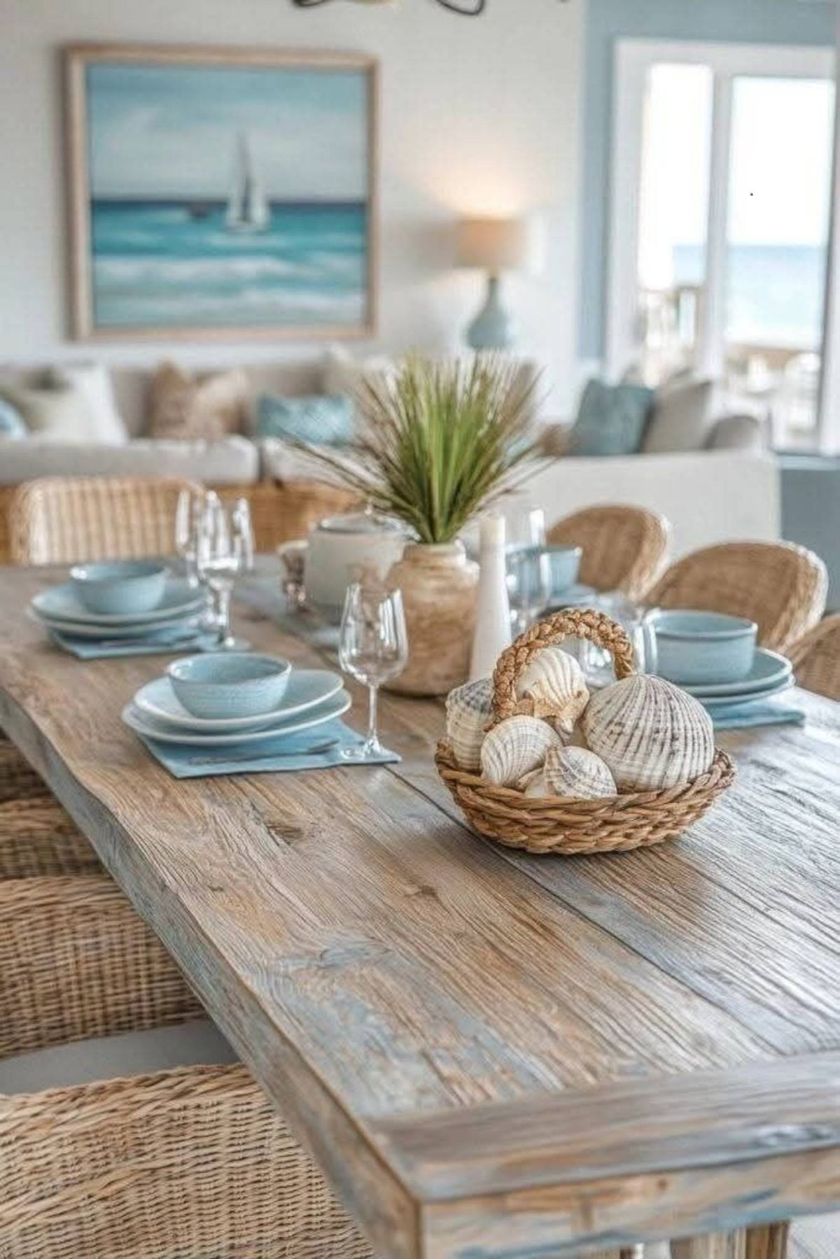 Comedor de estilo coastal.