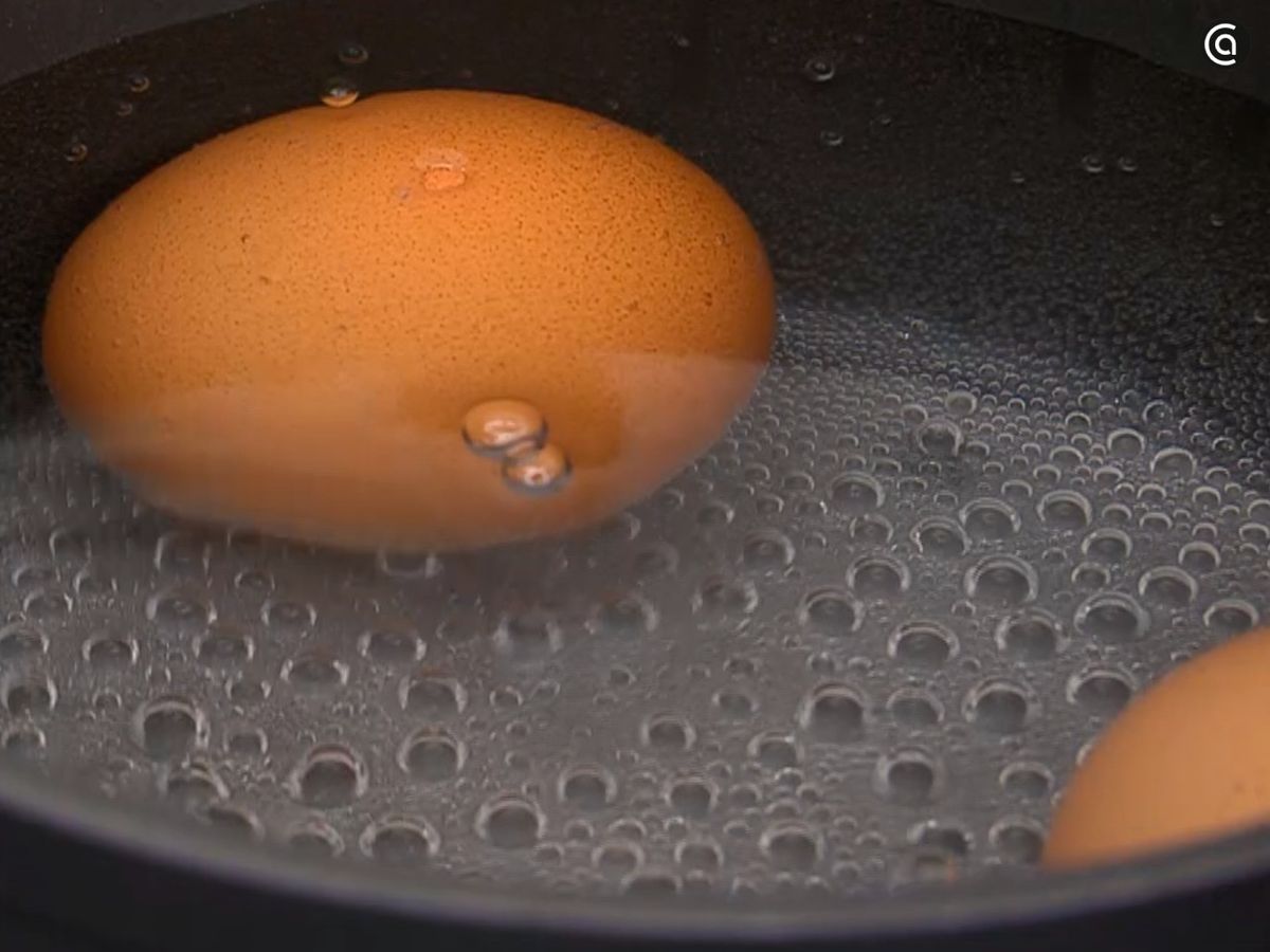 Cocina los huevos, enfríalos y pélalos