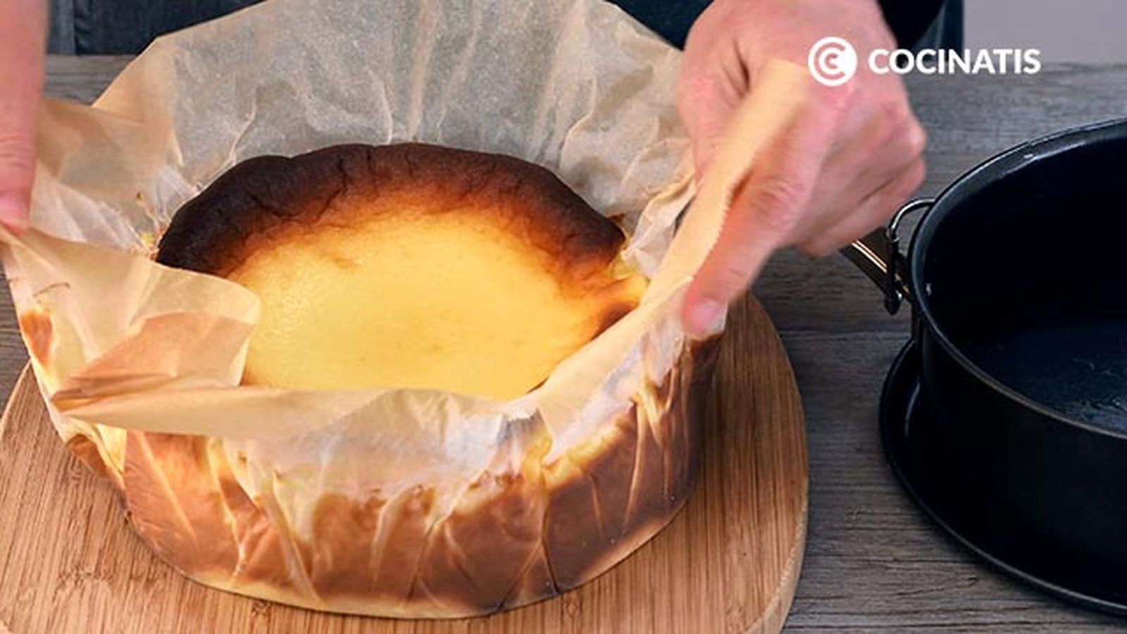 Receta de tarta de queso vasca La Viña paso 6 Receta de tarta de queso vasca La Viña paso 6