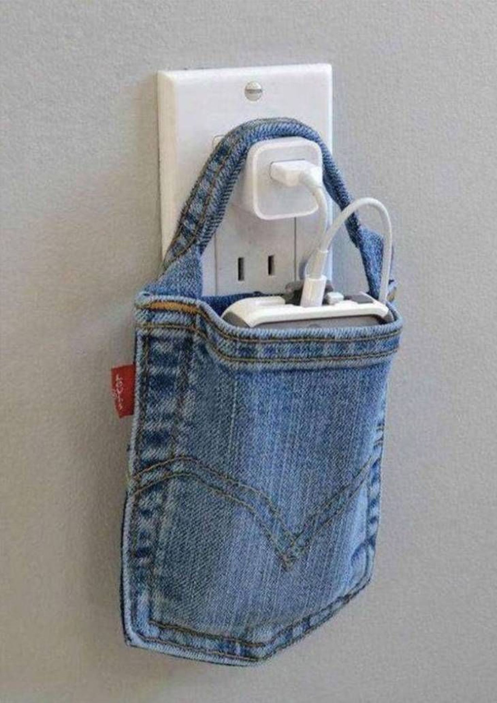 reutilizar ropa vieja sujetacables pantalon vaquero pinterest una pizca de hogar (ideas de decoración)