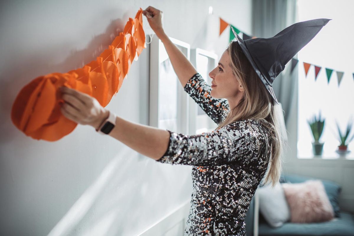 como hacer guirnaldas de halloween calabazas