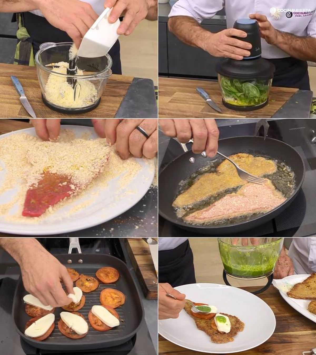 milanesa carne caprese pasos