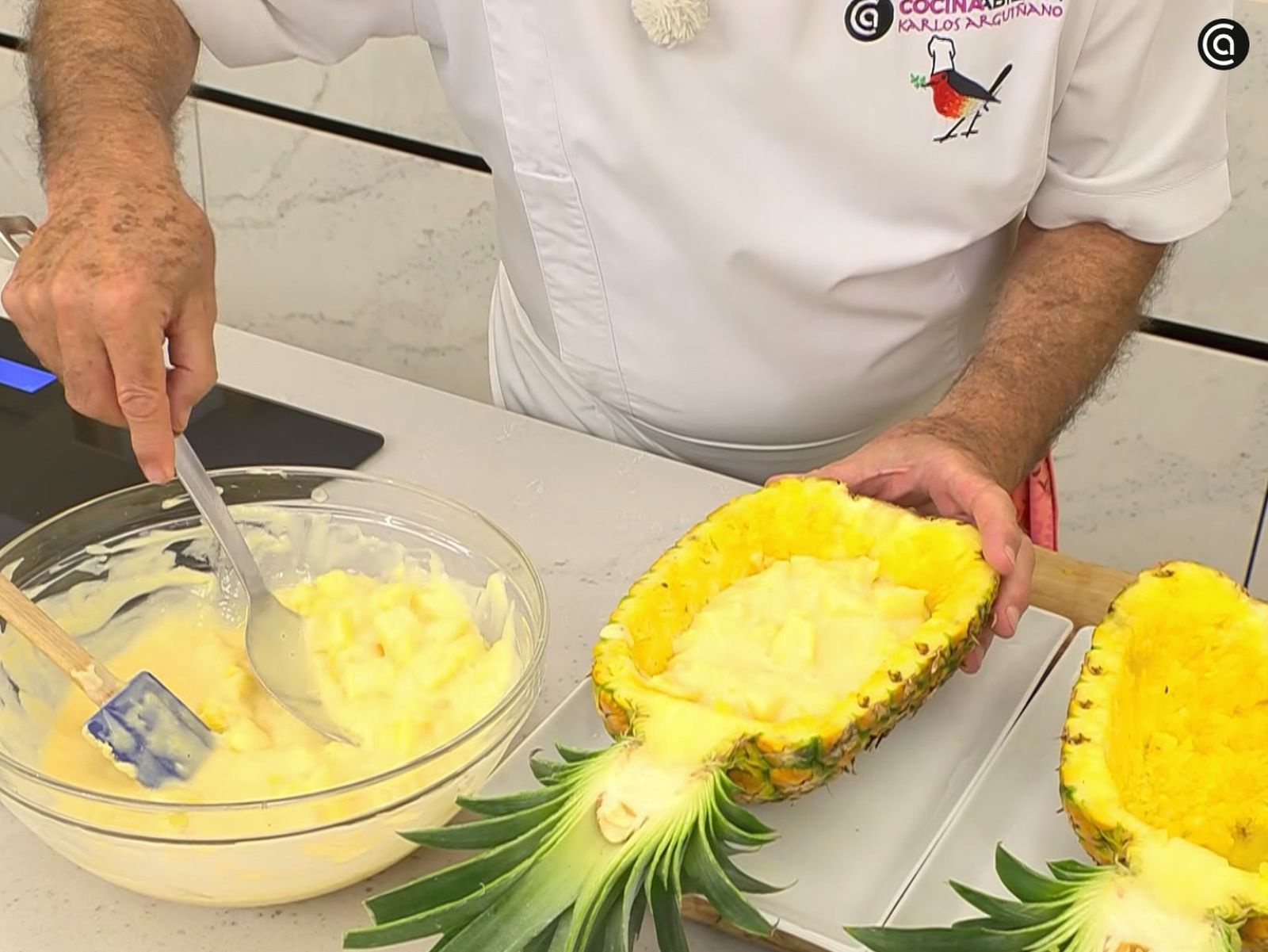 Piña rellena - paso 5