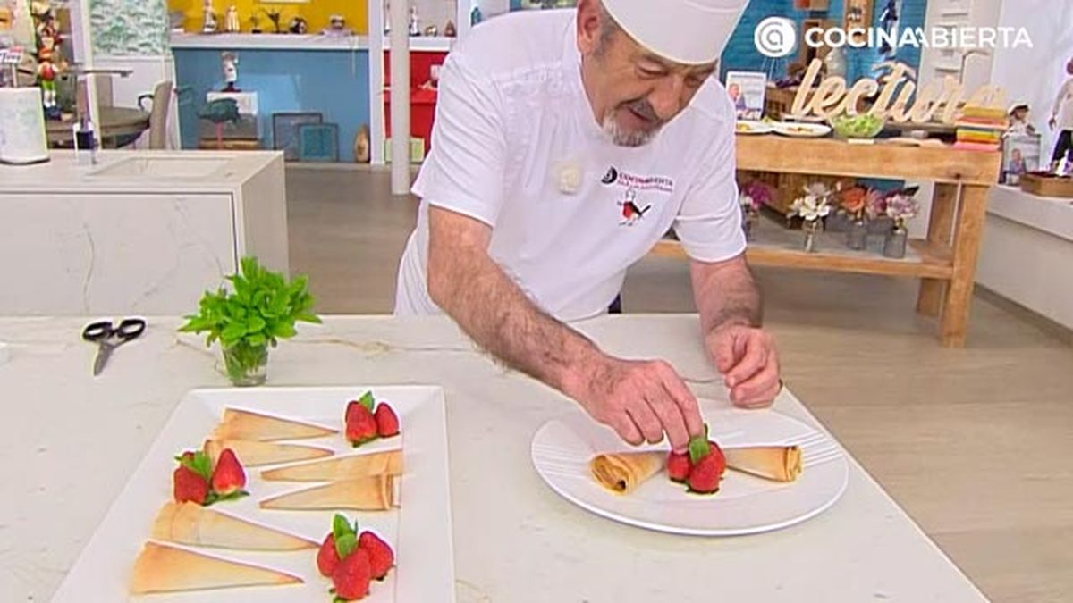 bocados de pasta brick rellenos de chocolate y frutos secos receta karlos arguinano karl67530321 paso5