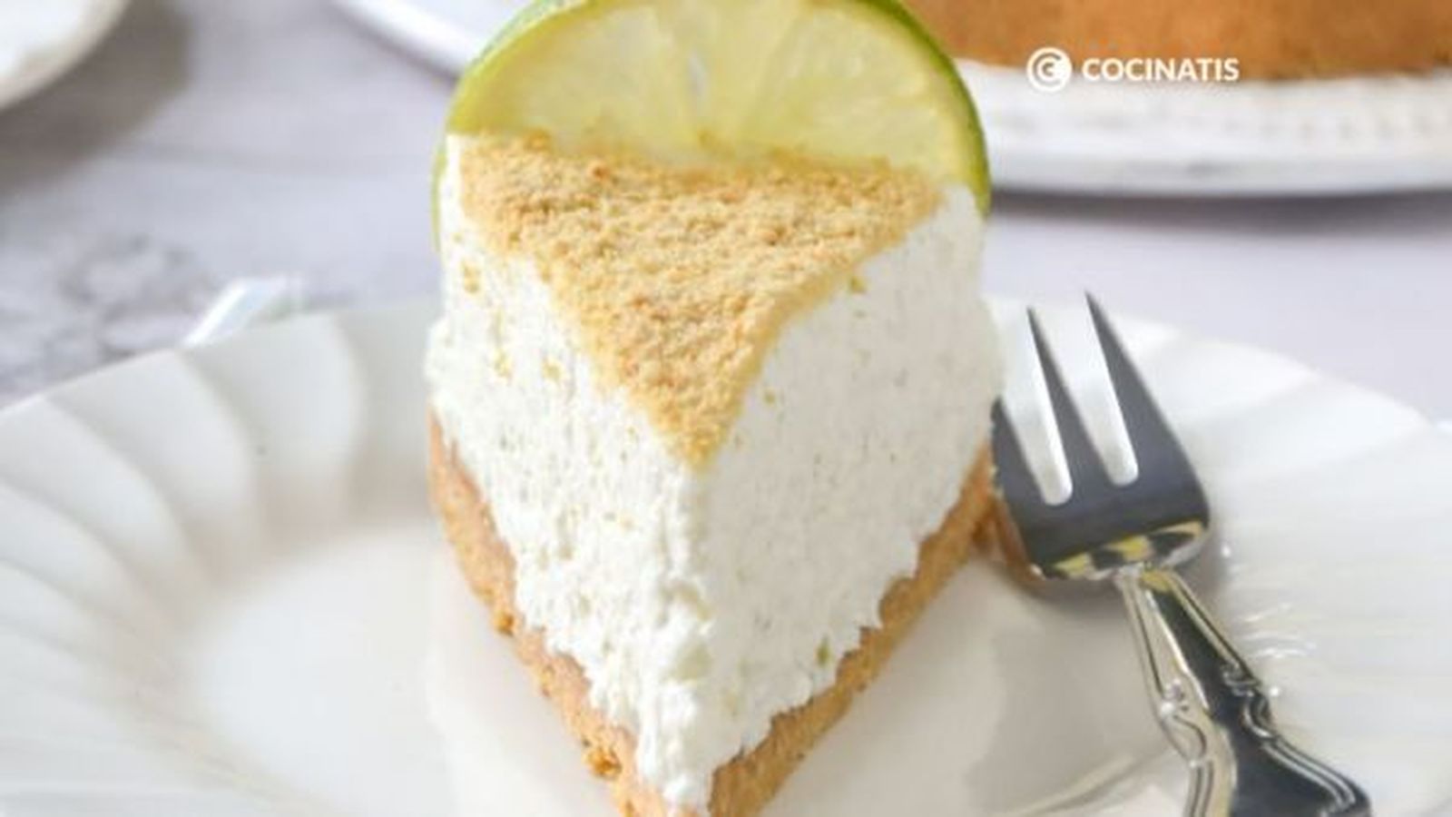 Porción de la tarta de lima Porción de la tarta de lima